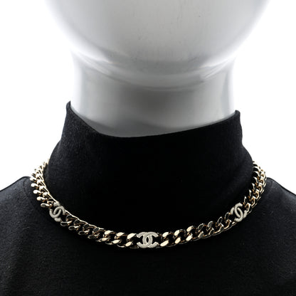 Chanel Metal Enamel Chain CC Choker Gold White 2 of 5