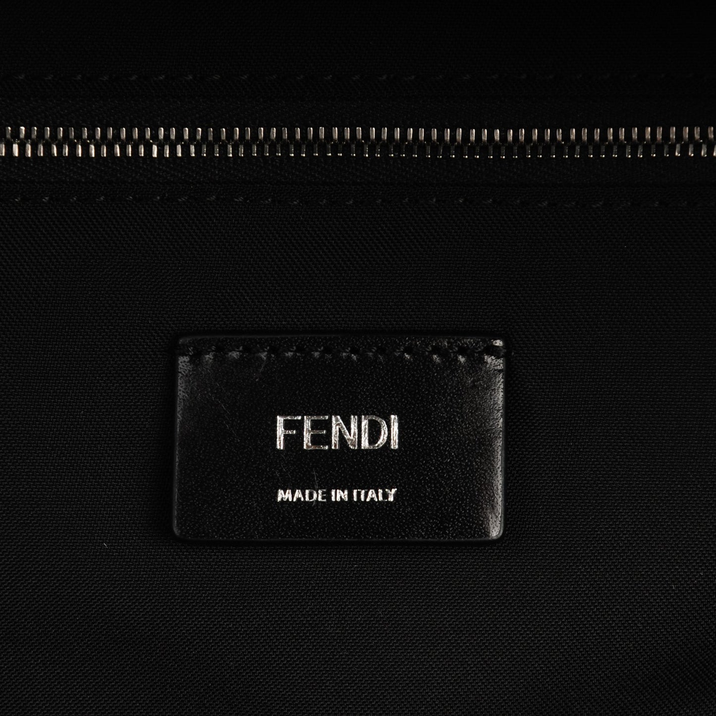 Nylon Calfskin Shearling Emoticon Backpack Black