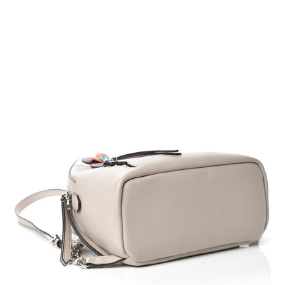 Fendi Vitello Dolce Floral Eyes Mini Backpack Grigio Polvere Multicolor 4 of 13