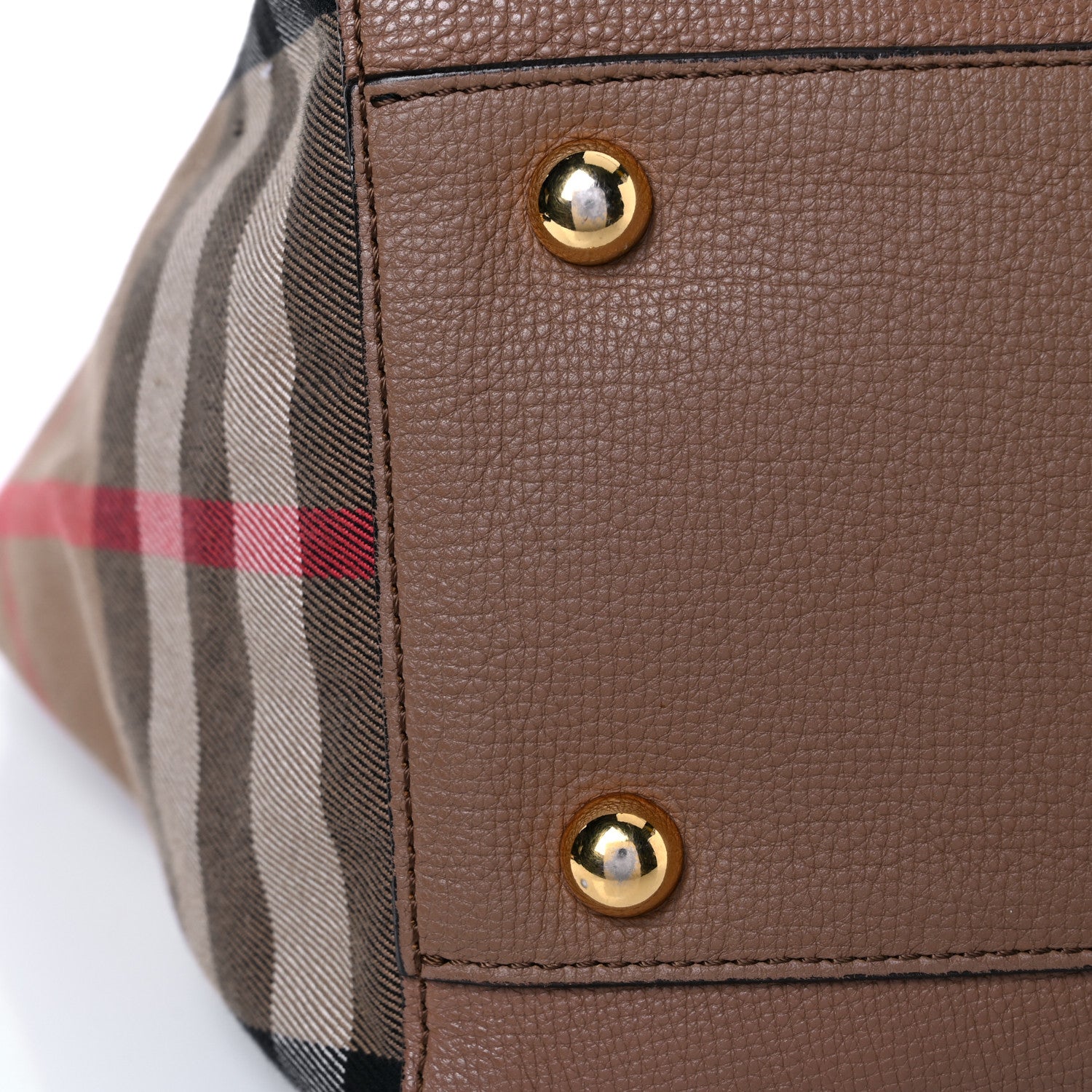 Burberry Grainy Calfskin House Check Small Canterbury Tote Tan 18 of 30