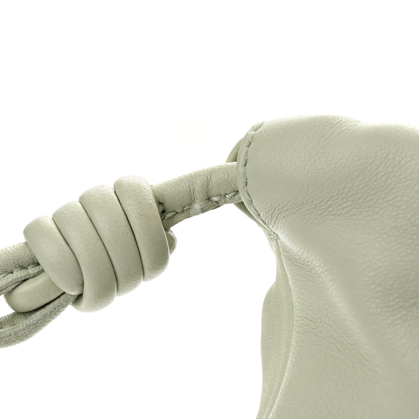 Mellow Nappa Donut Chain Mini Flamenco Knot Clutch Spring Jade