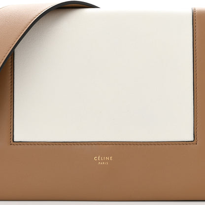 Celine Shiny Smooth Calfskin Medium Frame Shoulder Bag Tan Optic White 8 of 10