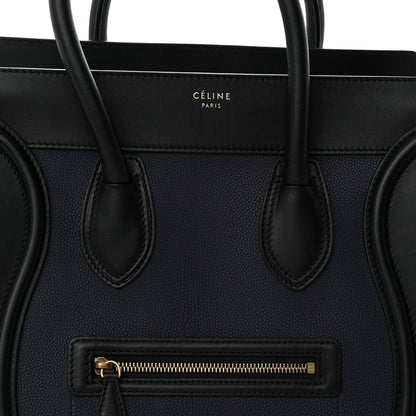 Celine Velluto Calfskin Mini Tri-Color Luggage Navy 7 of 10