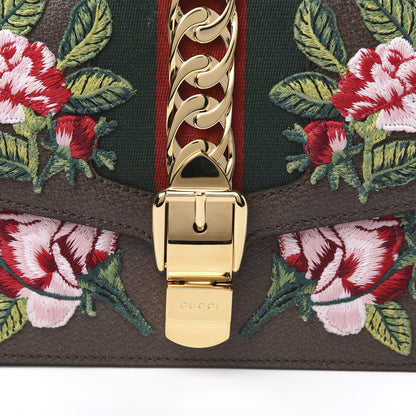Gucci Calfskin Embroidered Sylvie Belt Bag Brown 10 of 10