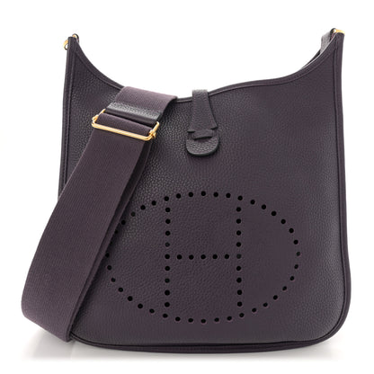 Hermes Taurillon Clemence Evelyne III PM Raisin 1 of 11