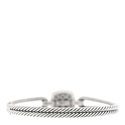 David Yurman Sterling Silver Diamond Prasiolite 10mm Albion Cable Bracelet 2 of 3