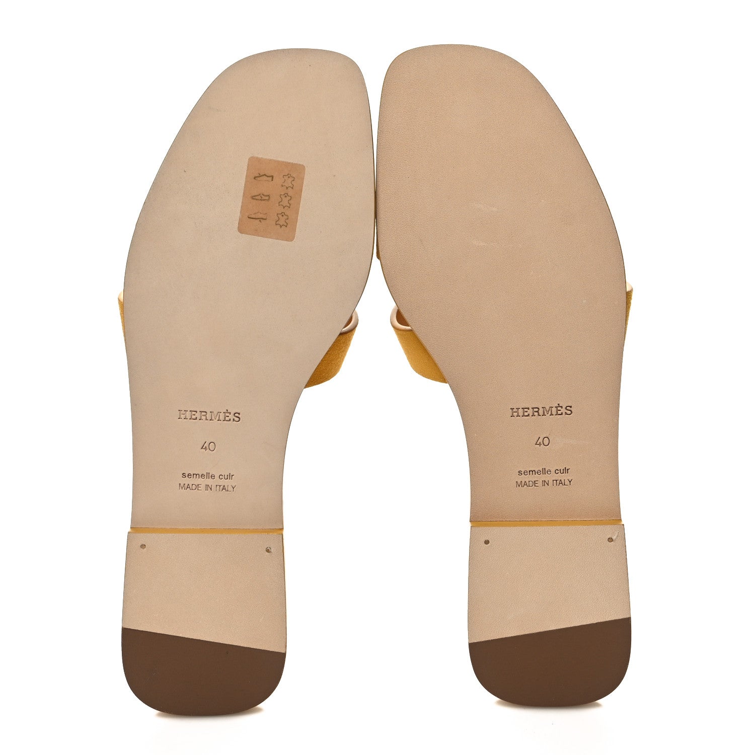 Hermes Suede Goatskin Oran Sandals 40 Jaune Sable 5 of 9