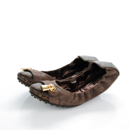 Louis Vuitton Monogram Suede Lucky Ballerina Flats 40 Brown 3 of 7