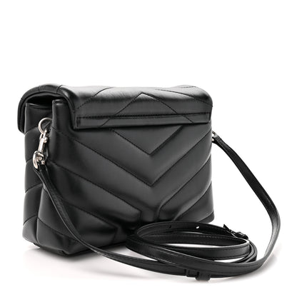 Saint Laurent Calfskin Y Quilted Monogram Toy Loulou Crossbody Bag Black 3 of 14