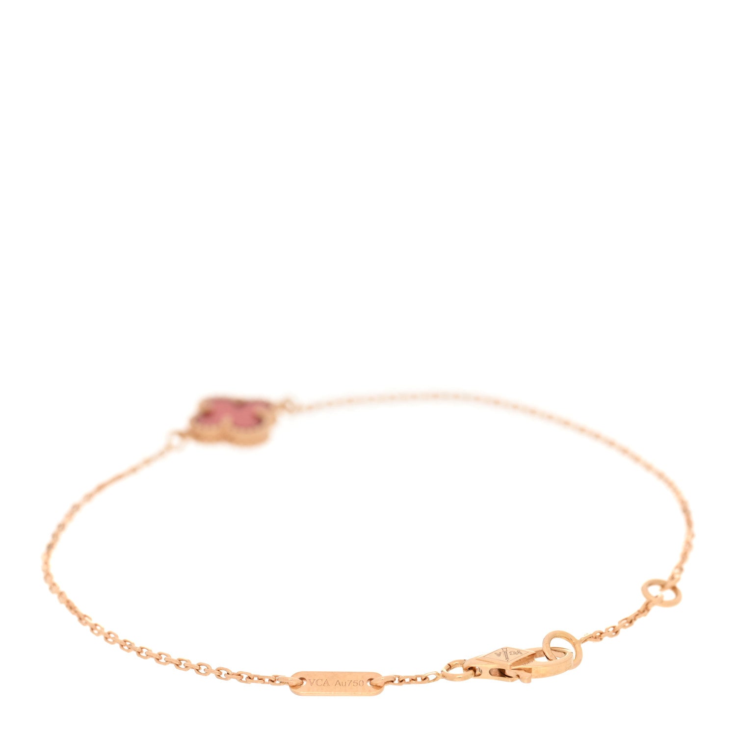 Van Cleef & Arpels 18K Rose Gold Carnelian Sweet Alhambra Bracelet 2 of 6