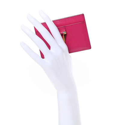Saint Laurent Calfskin Classic Y Card Case Fuchsia 2 of 15