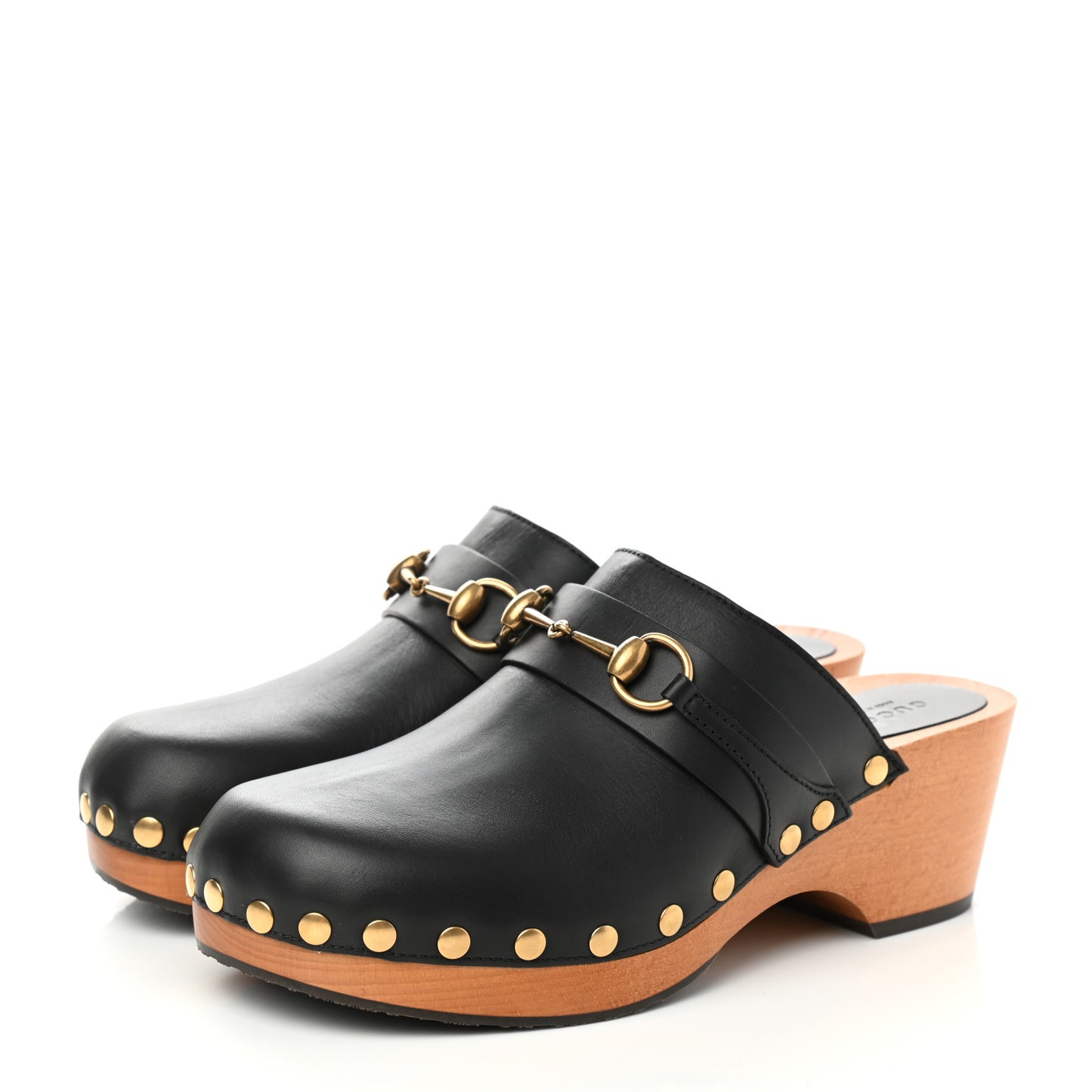 Calfskin Horsebit Clogs 40 Black