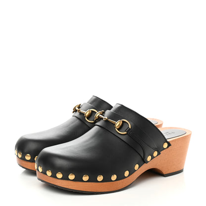 Gucci Calfskin Horsebit Clogs 40 Black 1 of 9