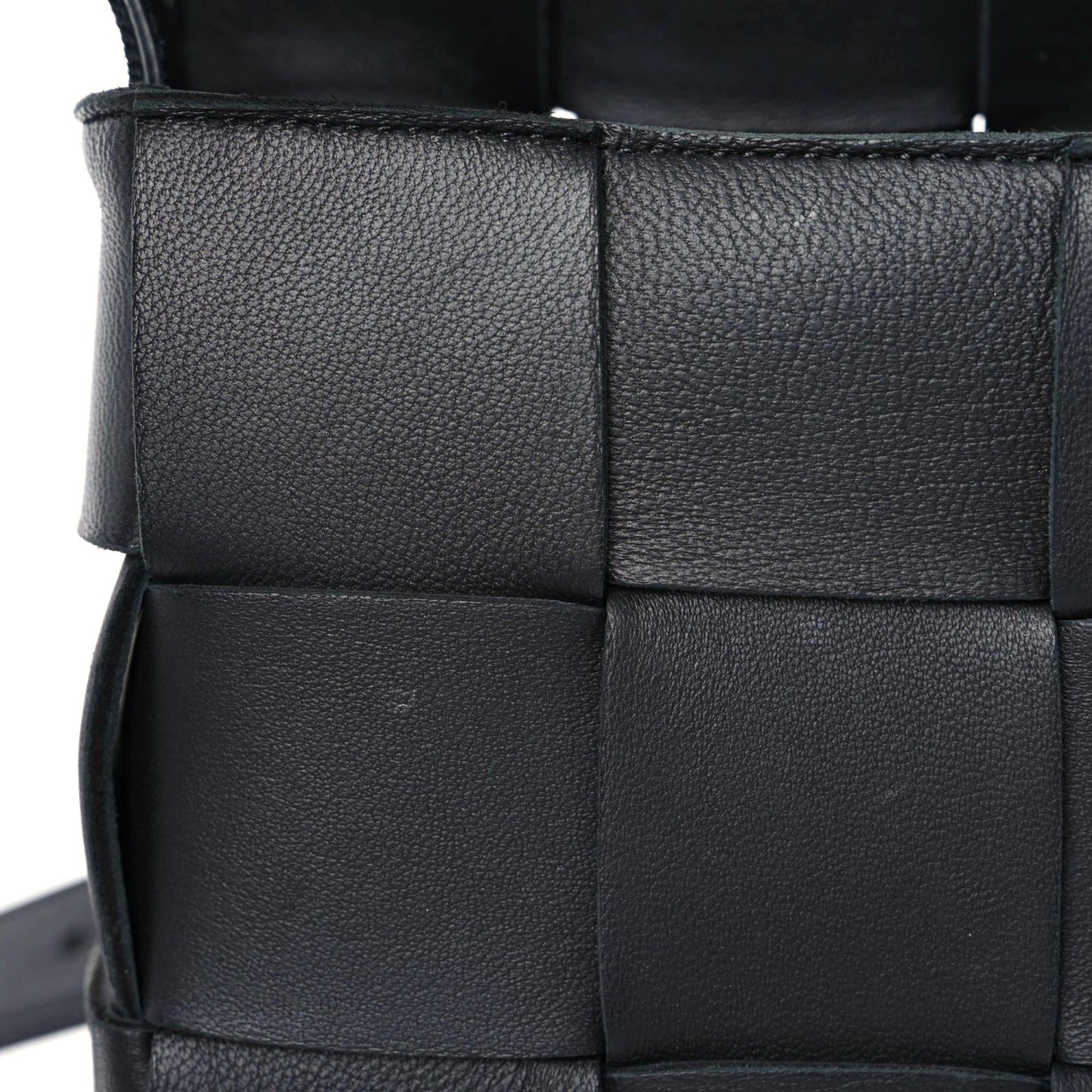 Lambskin Maxi Intrecciato Cassette Crossbody Bag Black