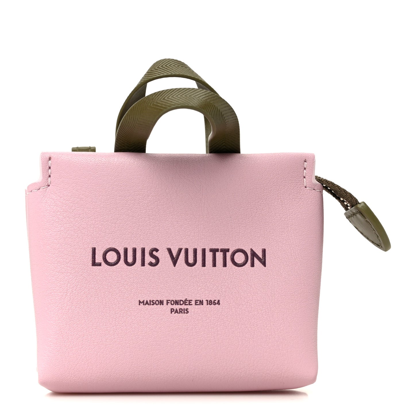 Calfskin Mini Shopper Bag Charm Pink