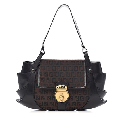 Fendi Zucchino Vitello Medium Compilation Hobo Dark Brown 1 of 13