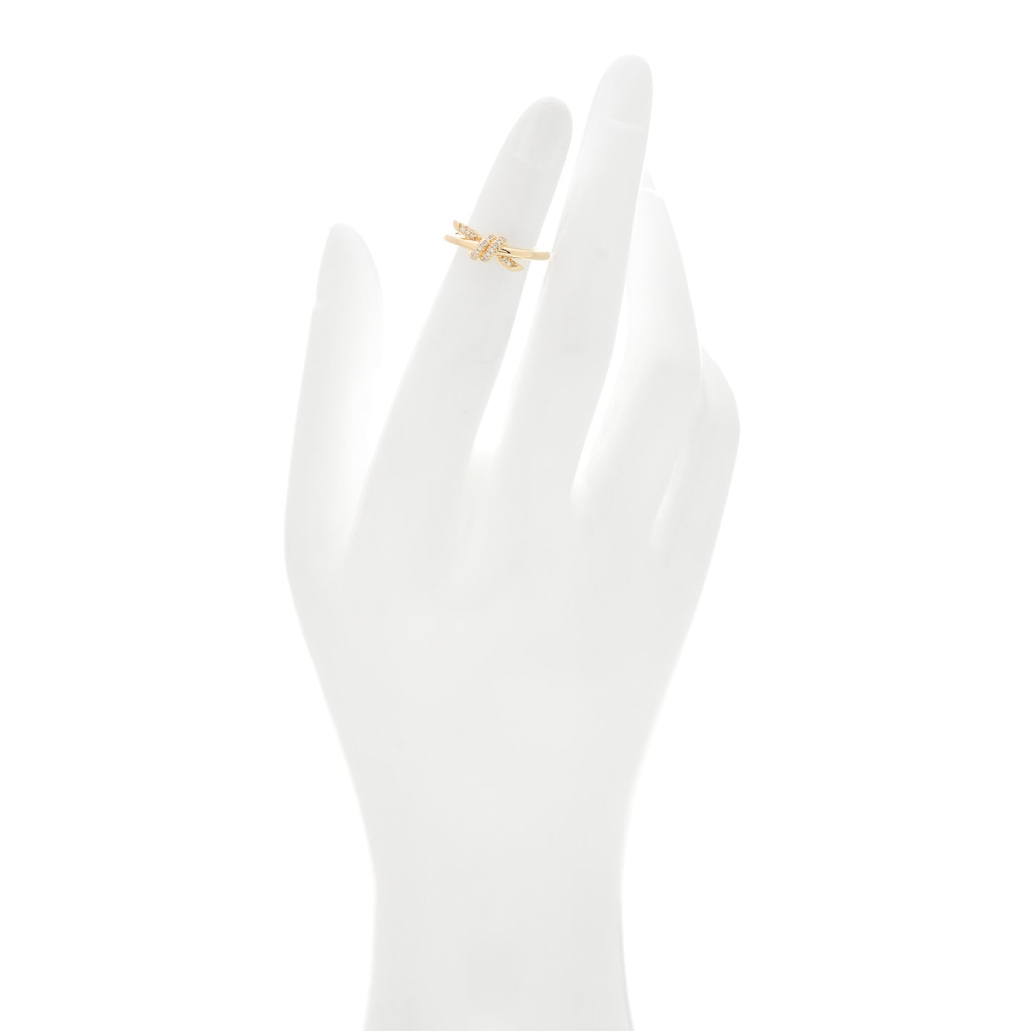 18K Yellow Gold Diamond Small Knot Ring 50 5.25