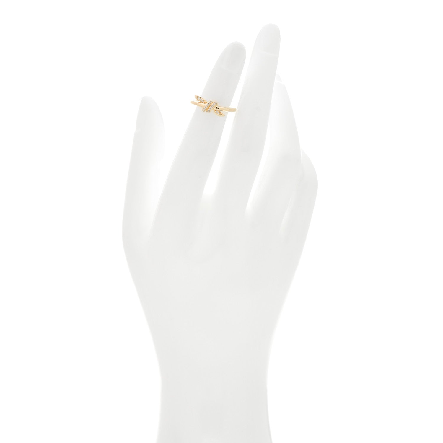 Tiffany 18K Yellow Gold Diamond Small Knot Ring 50 5.25 2 of 5