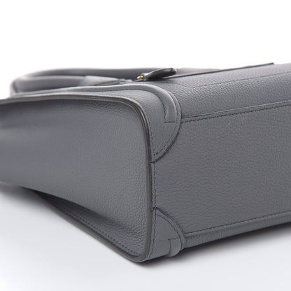 Celine Drummed Calfskin Nano Luggage Kohl 9 of 11
