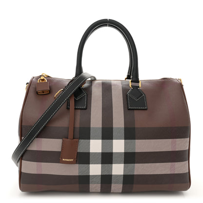 Burberry E-canvas Check Bowling Bag Dark Birch Brown 1 of 13
