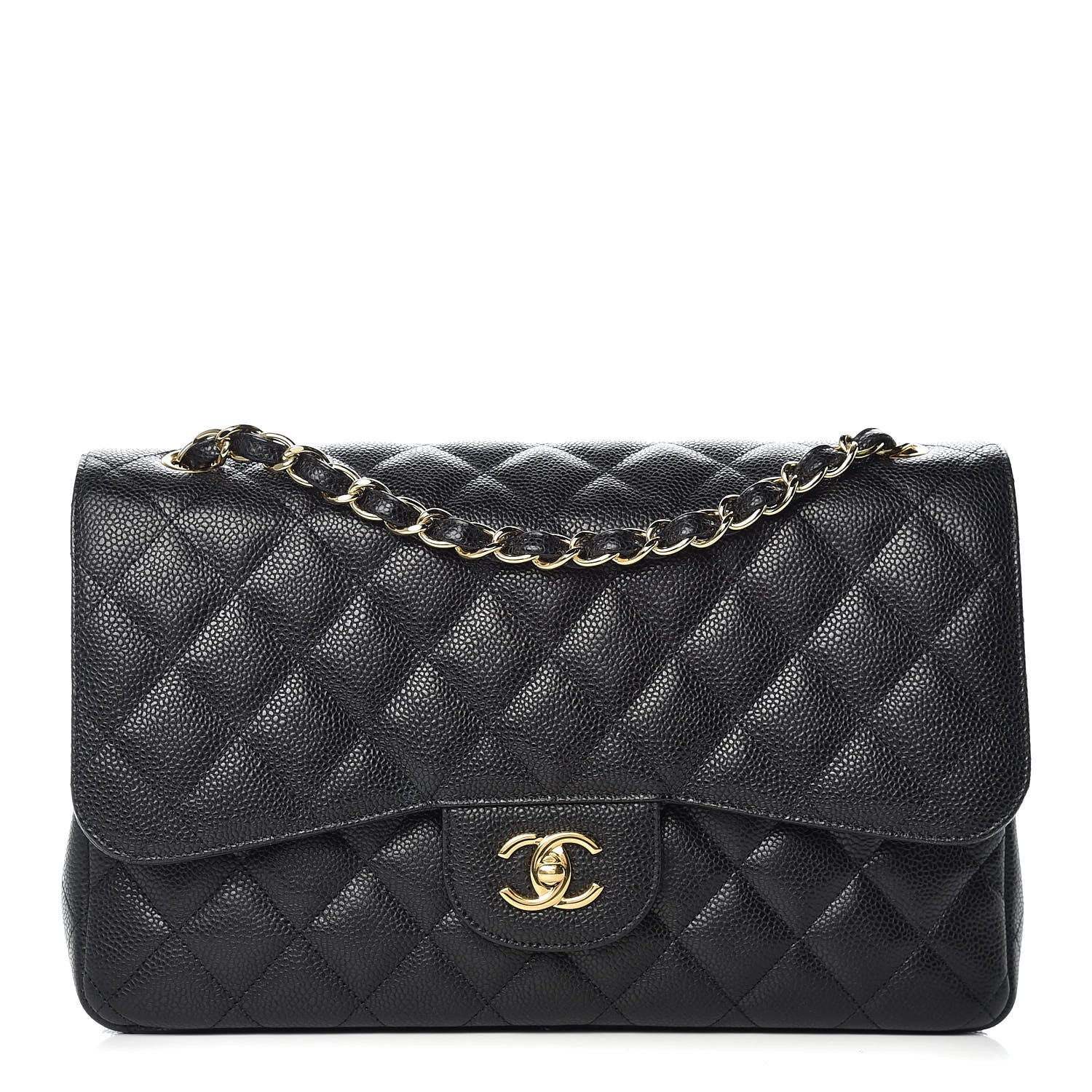 Chanel Caviar Quilted Jumbo Double Flap Black 1 of 12