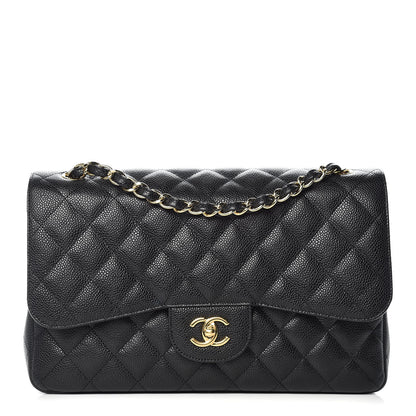 Chanel Caviar Quilted Jumbo Double Flap Black 1 of 12