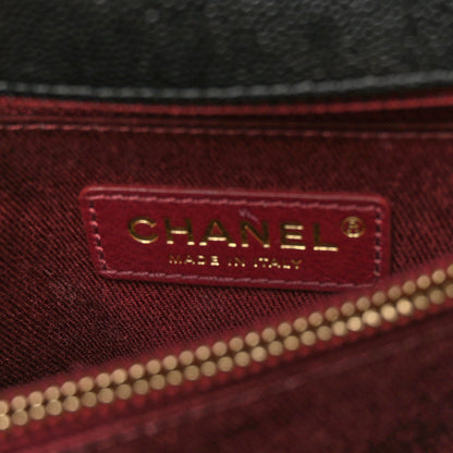 Chanel Caviar Lizard Embossed Quilted Chevron Small Coco Handle Flap Black 6 of 10