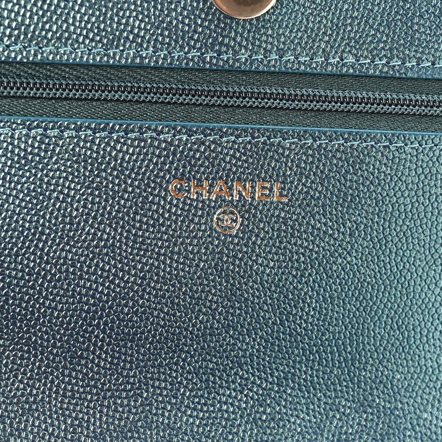 Chanel Iridescent Caviar Quilted Wallet on Chain WOC Dark Blue 6 of 12