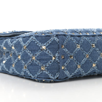 Valentino Garavani Denim Medium Rockstud Spike Shoulder Bag Denim 8 of 9