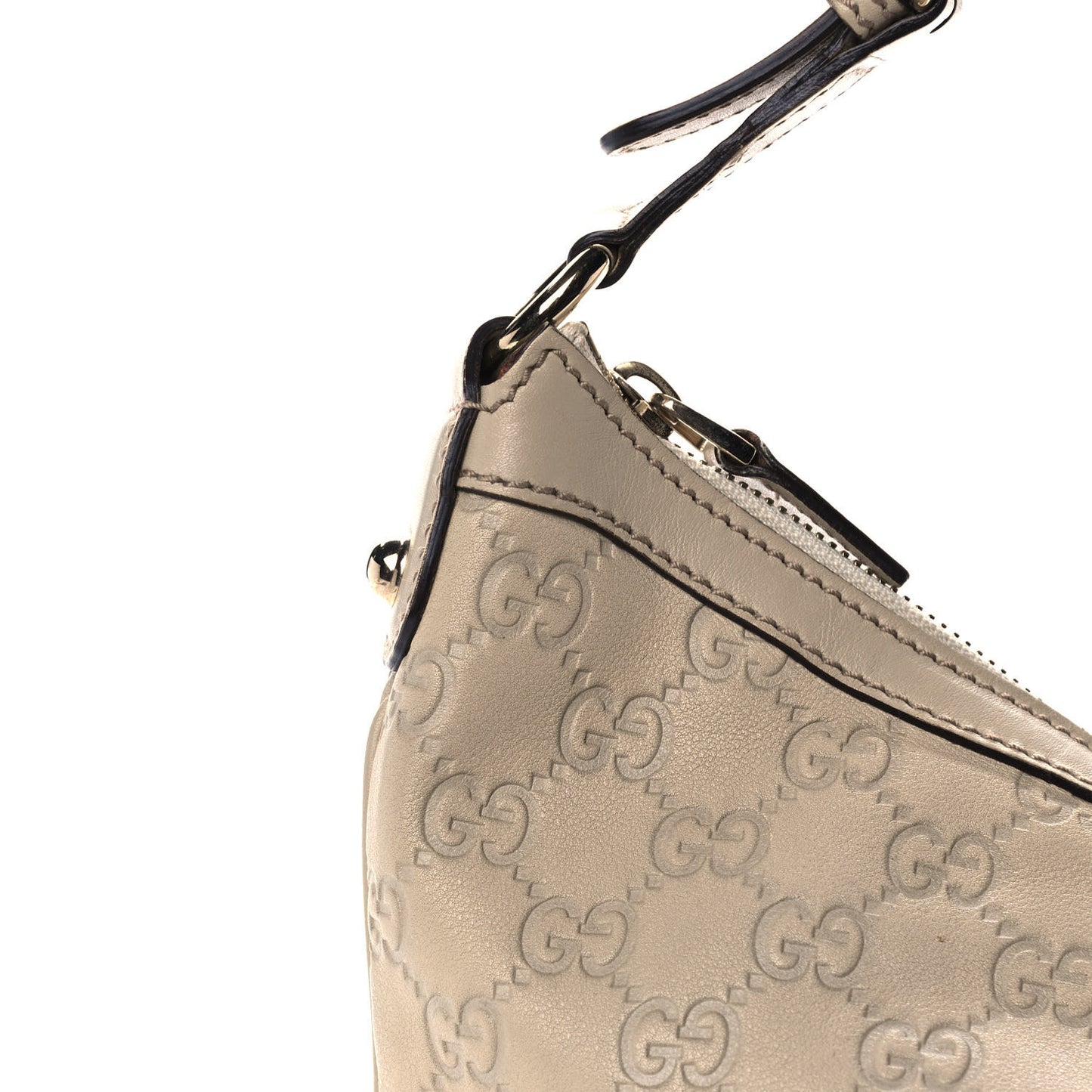 Guccissima Biba Studded Hobo Off White