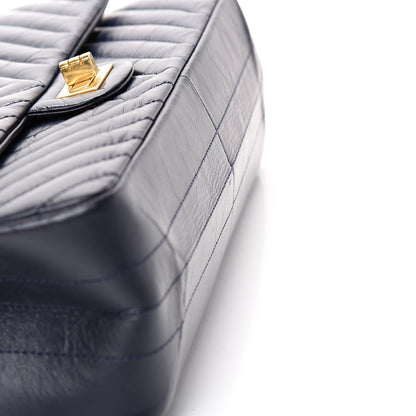 Chanel Aged Calfskin Chevron Quilted 2.55 Reissue 226 Flap Navy Blue 12 of 13