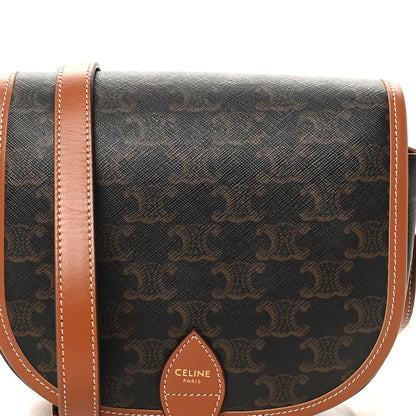 Celine Triomphe Canvas Medium Folco Bag Tan 7 of 9