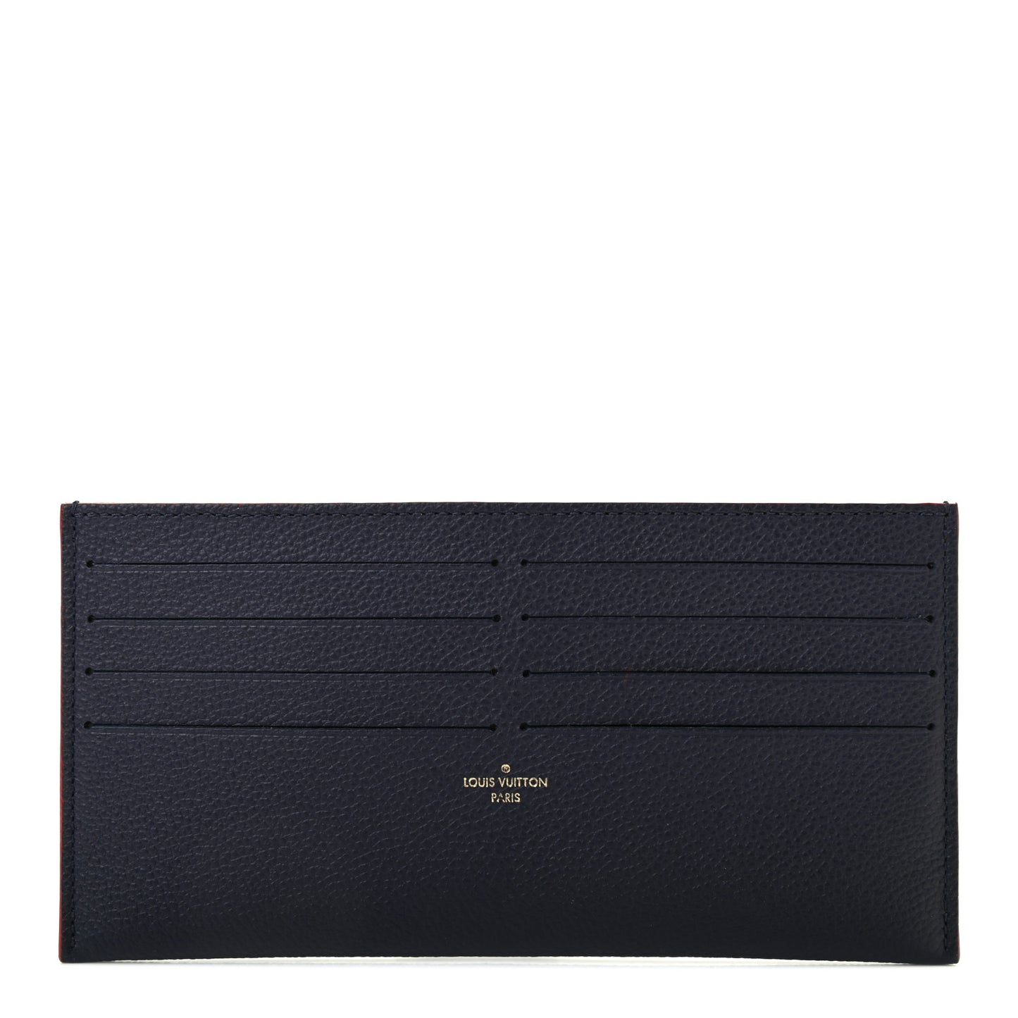 Calfskin Felicie Chain Wallet Card Holder Insert Marine Rouge