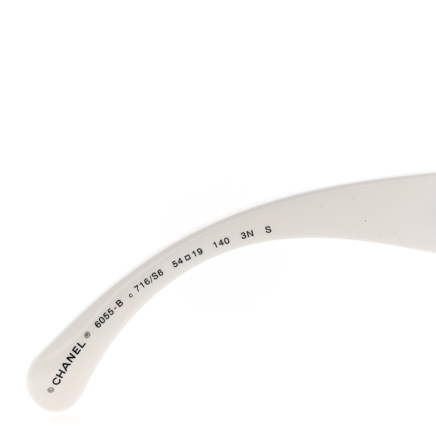 Chanel Acetate Metal Crystal Square Folding Sunglasses 6055-B White 5 of 8