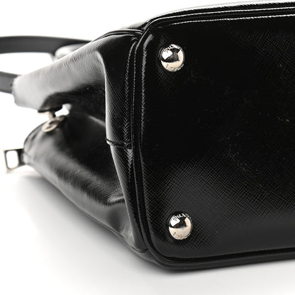 Prada Saffiano Vernice Mini Galleria Double Zip Tote Black 8 of 10