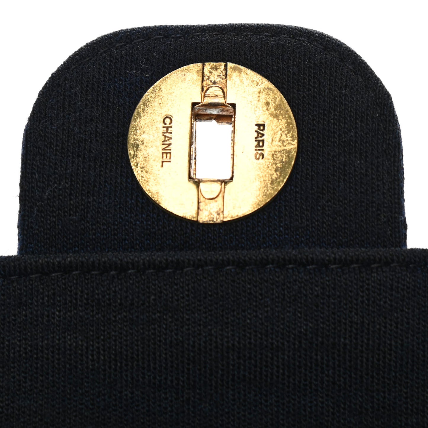 Jersey Quilted Medium Double Flap Black