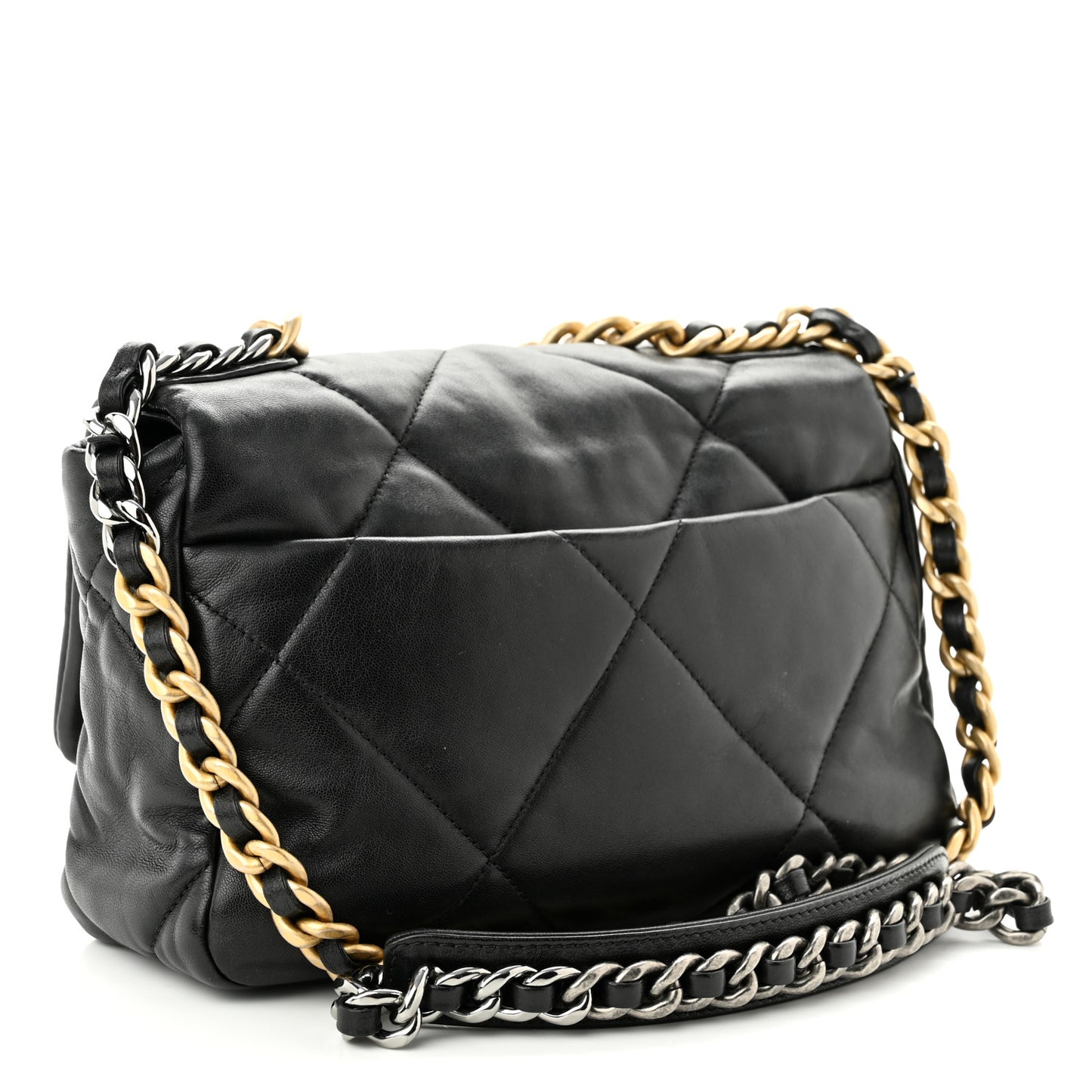 Lambskin Quilted Medium Chanel 19 Flap Black