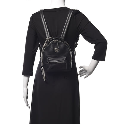 Versace Calfskin Mini Palazzo Medusa Chain Backpack Black 2 of 10