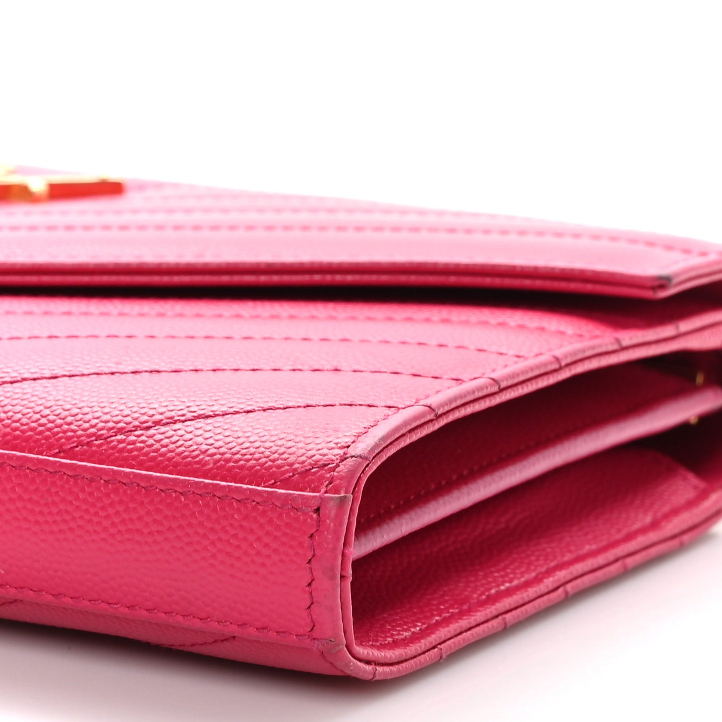 Grain De Poudre Matelasse Chevron Monogram Chain Wallet Bubblegum