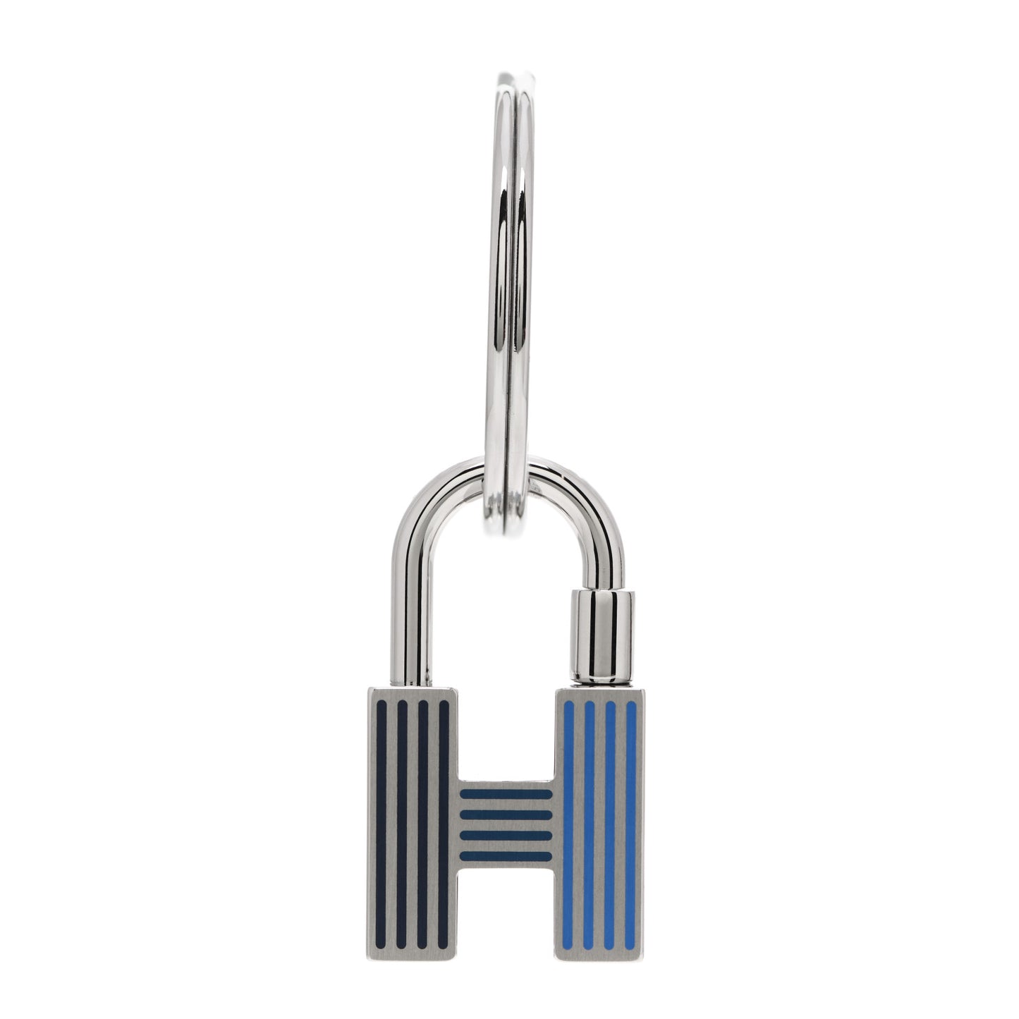 Lacquered Palladium Cadenas Quizz Rainbow Key Ring Camaieu De Bleus