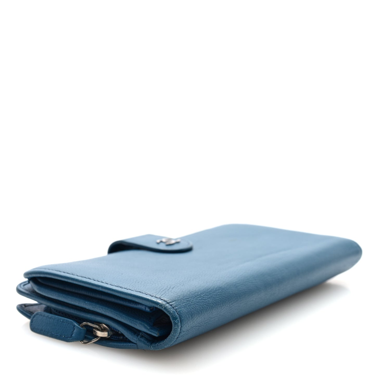 Caviar Sevruga CC Long Flap French Wallet Blue