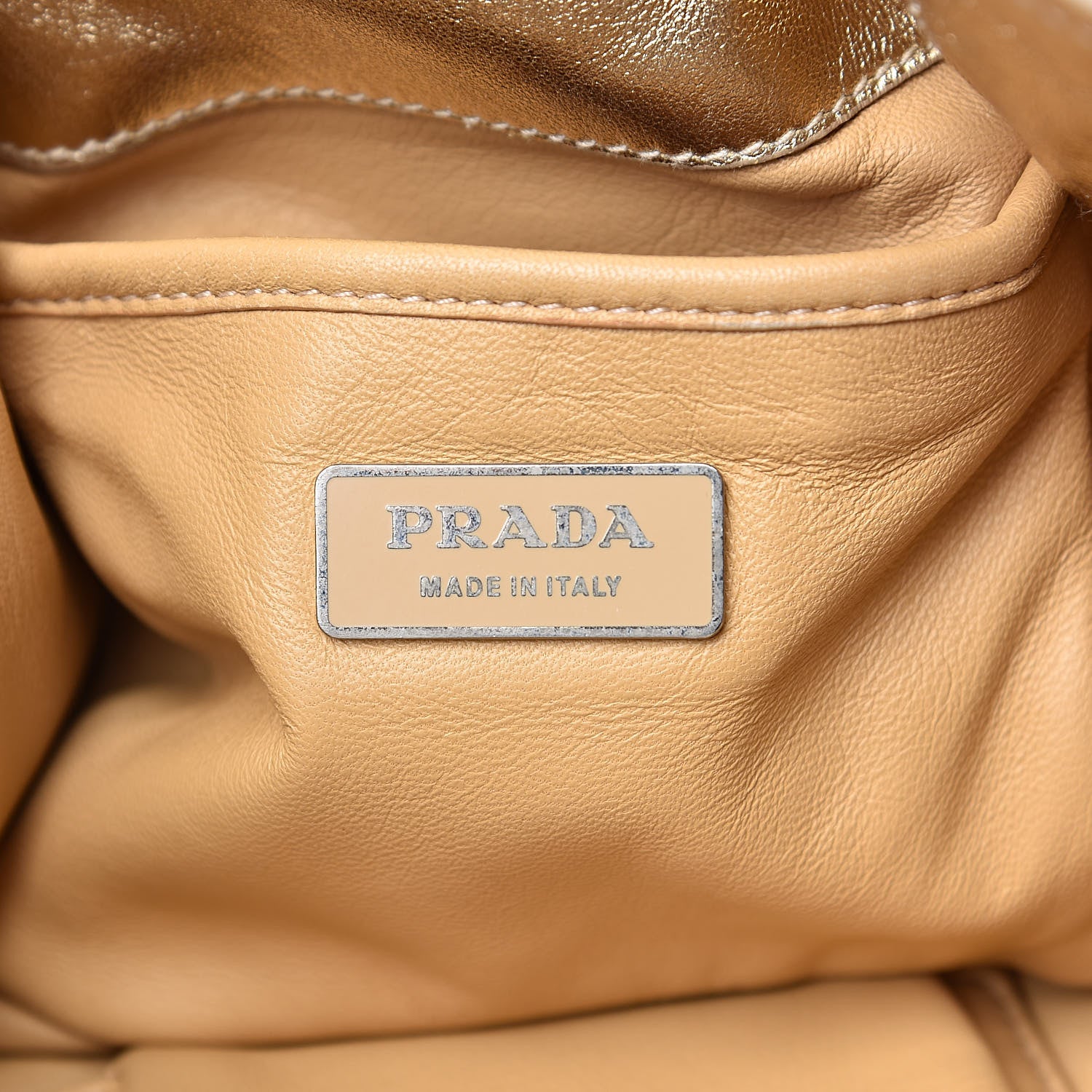 Prada Nappa Soft Drawstring Tote Platino 6 of 12