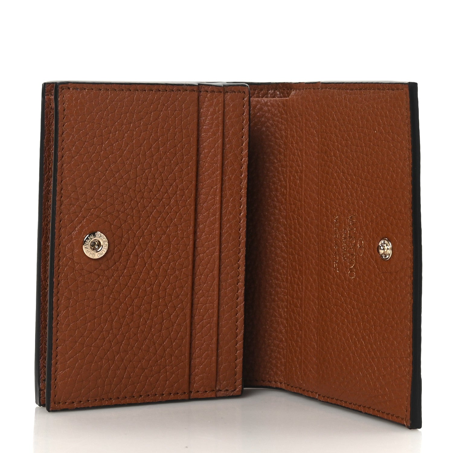 Valentino Garavani Pebbled Calfskin Rockstud French Flap Wallet Selleria 5 of 7
