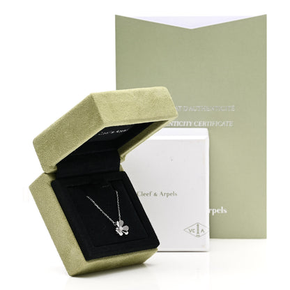 Van Cleef & Arpels 18K White Gold Diamond Mini Frivole Pendant Necklace 7 of 7