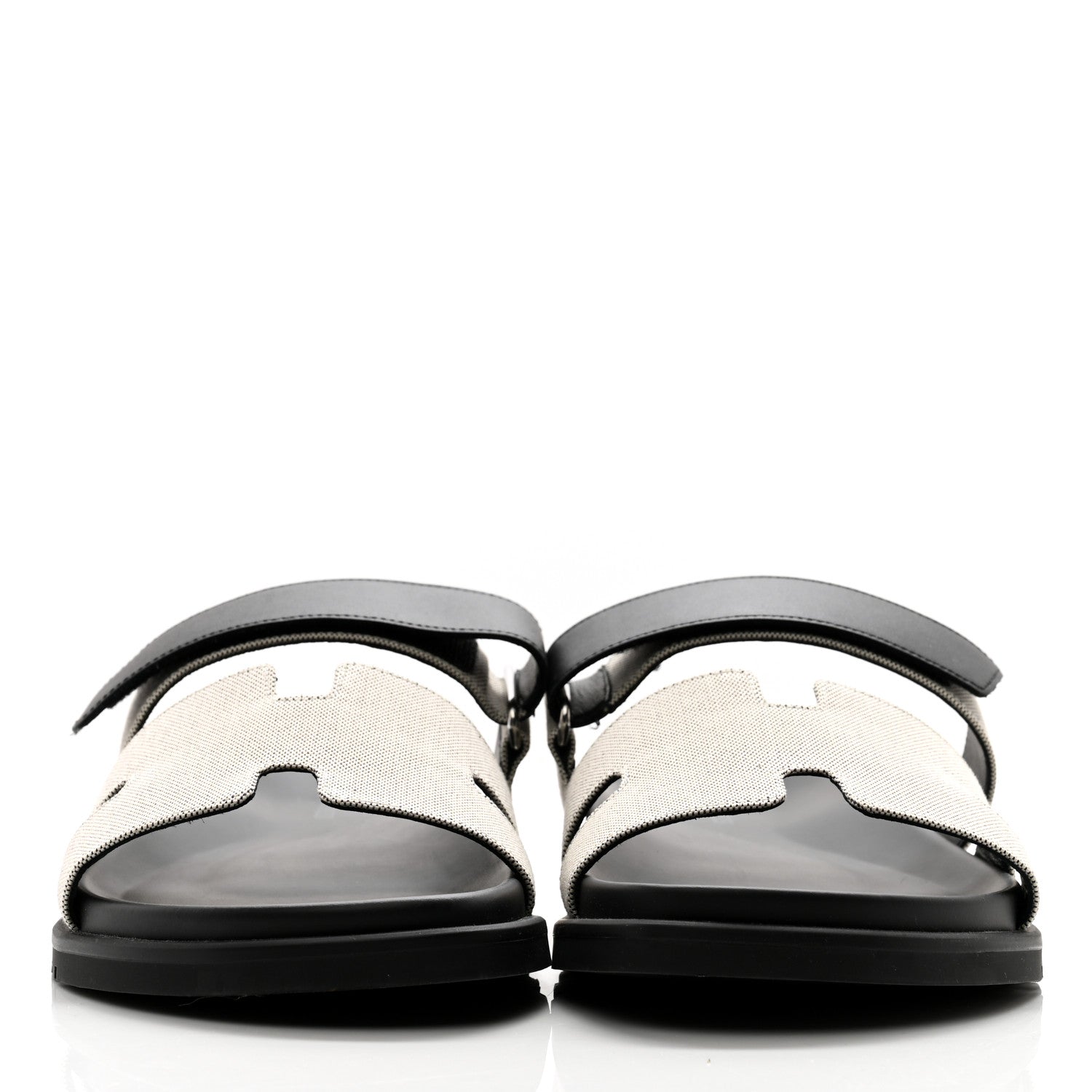 Hermes Toile De Coton Veau Lisse Mens Chypre Sandals 42 Prunoir 2 of 9