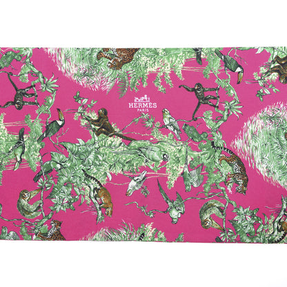 Hermes Silk Equateur Maxi Twilly Rose Vif Vert De Gris Vert 5 of 5