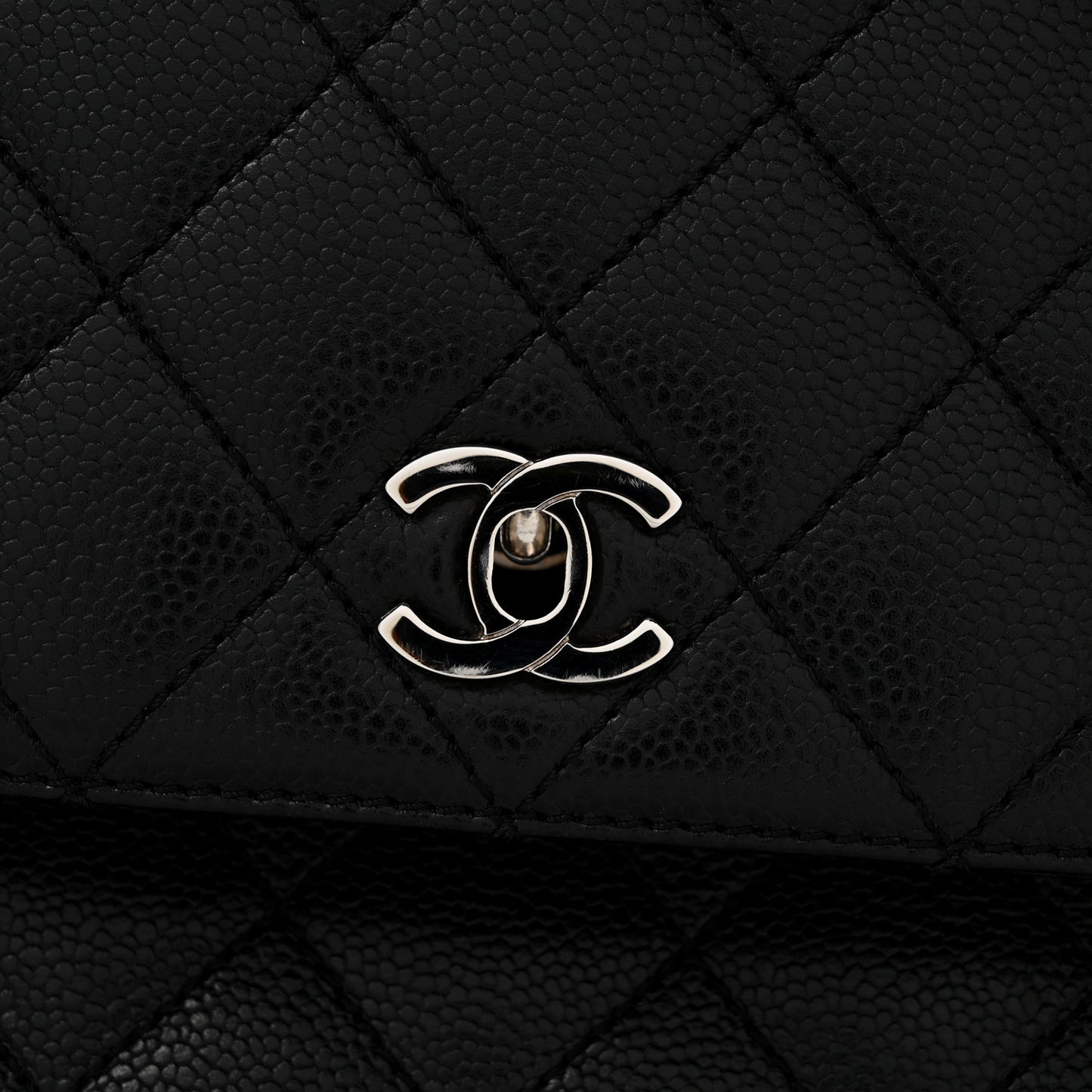 Caviar Quilted Jumbo Kelly Flap Black