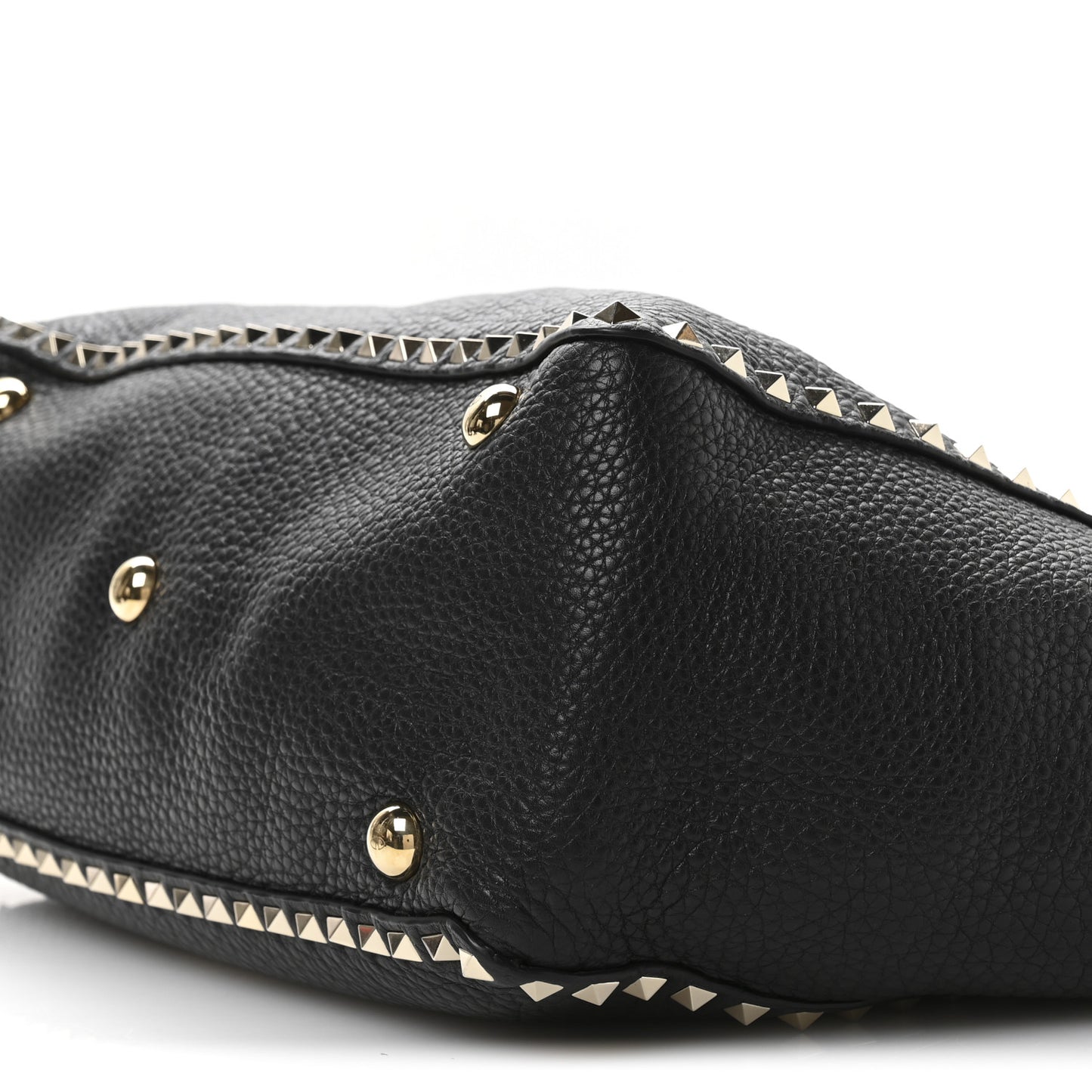Vitello Medium Rockstud Tote Black