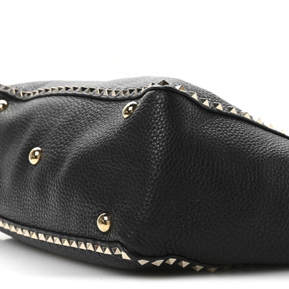 Valentino Garavani Vitello Medium Rockstud Tote Black 9 of 9