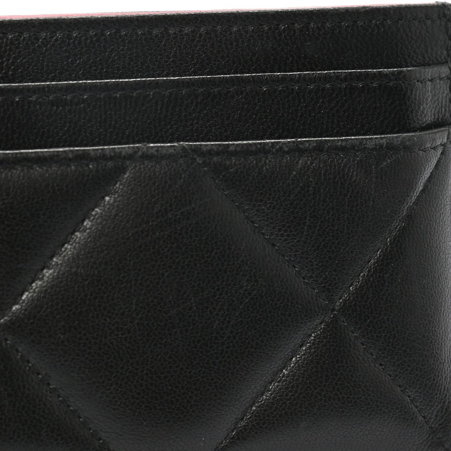 Lambskin Quilted Chanel 19 Card Holder Black